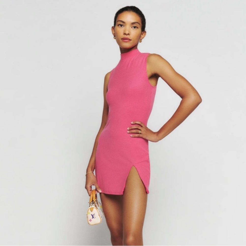 Reformation Pink Skylar Knit Dress
